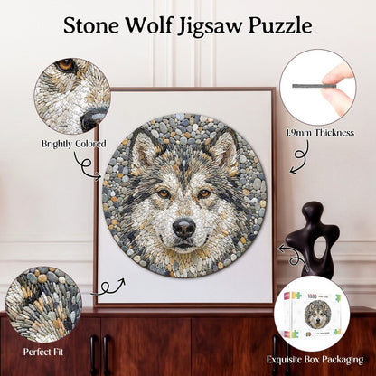 Artistic 1000 - Piece Cardboard Jigsaw Puzzle - Stone Wolf - KAAYEE Puzzle