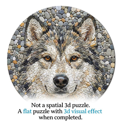 Artistic 1000 - Piece Cardboard Jigsaw Puzzle - Stone Wolf - KAAYEE Puzzle