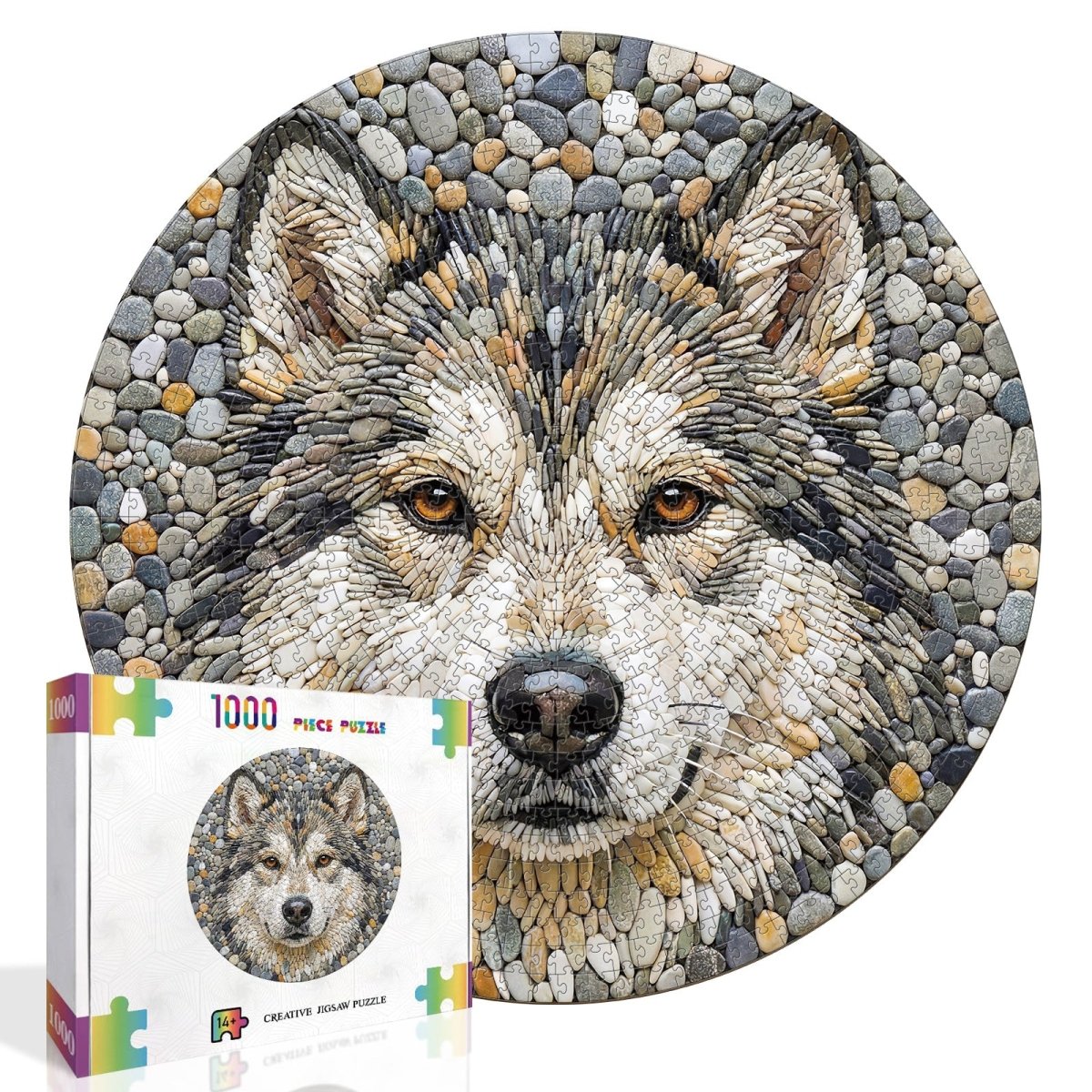 Artistic 1000 - Piece Cardboard Jigsaw Puzzle - Stone Wolf - KAAYEE Puzzle