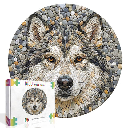 Artistic 1000 - Piece Cardboard Jigsaw Puzzle - Stone Wolf - KAAYEE Puzzle