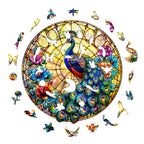 Whimsical Wooden Jigsaw Puzzle- Peacock King