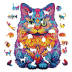 Whimsical Wooden Jigsaw Puzzle-British shorthair