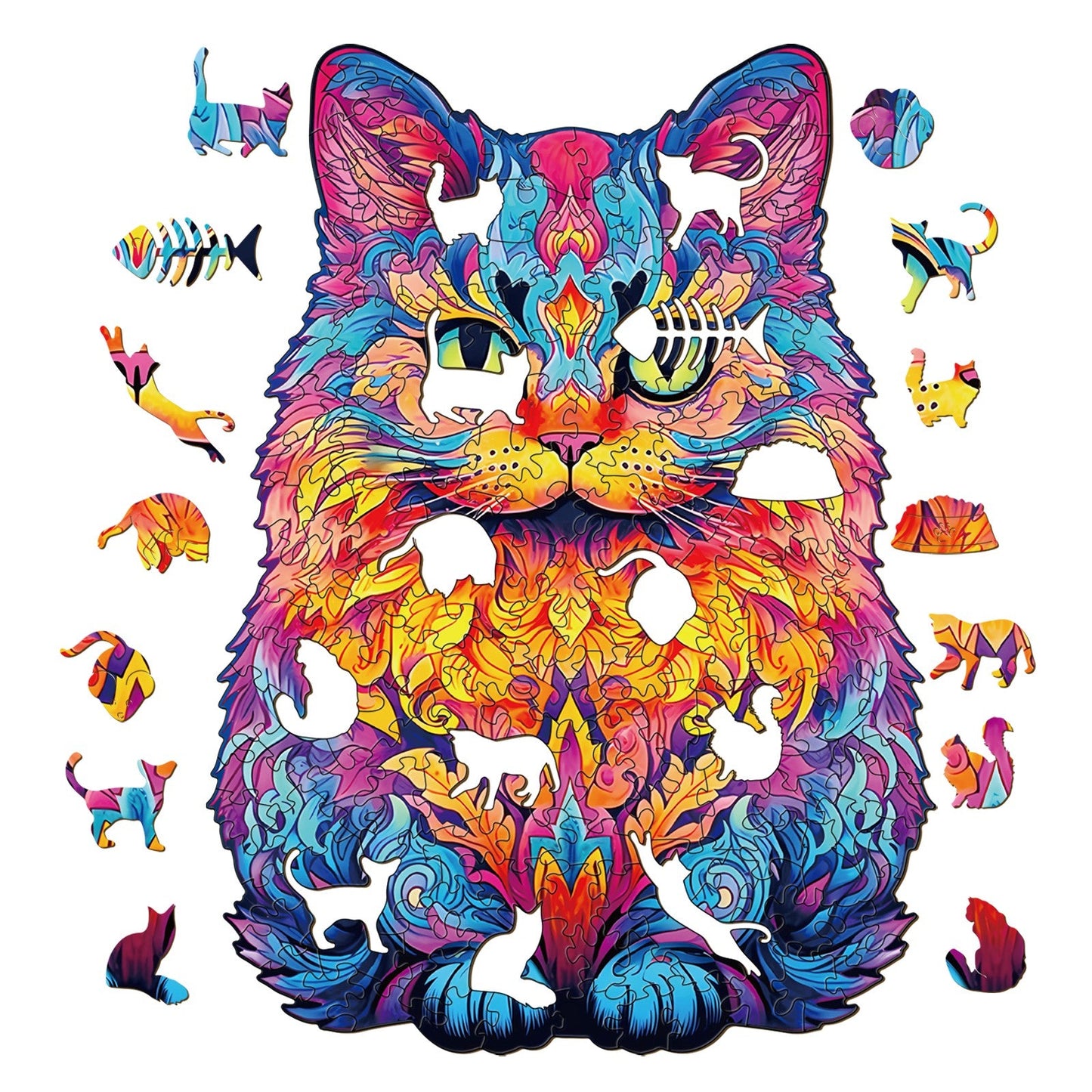 Whimsical Wooden Jigsaw Puzzle-British shorthair