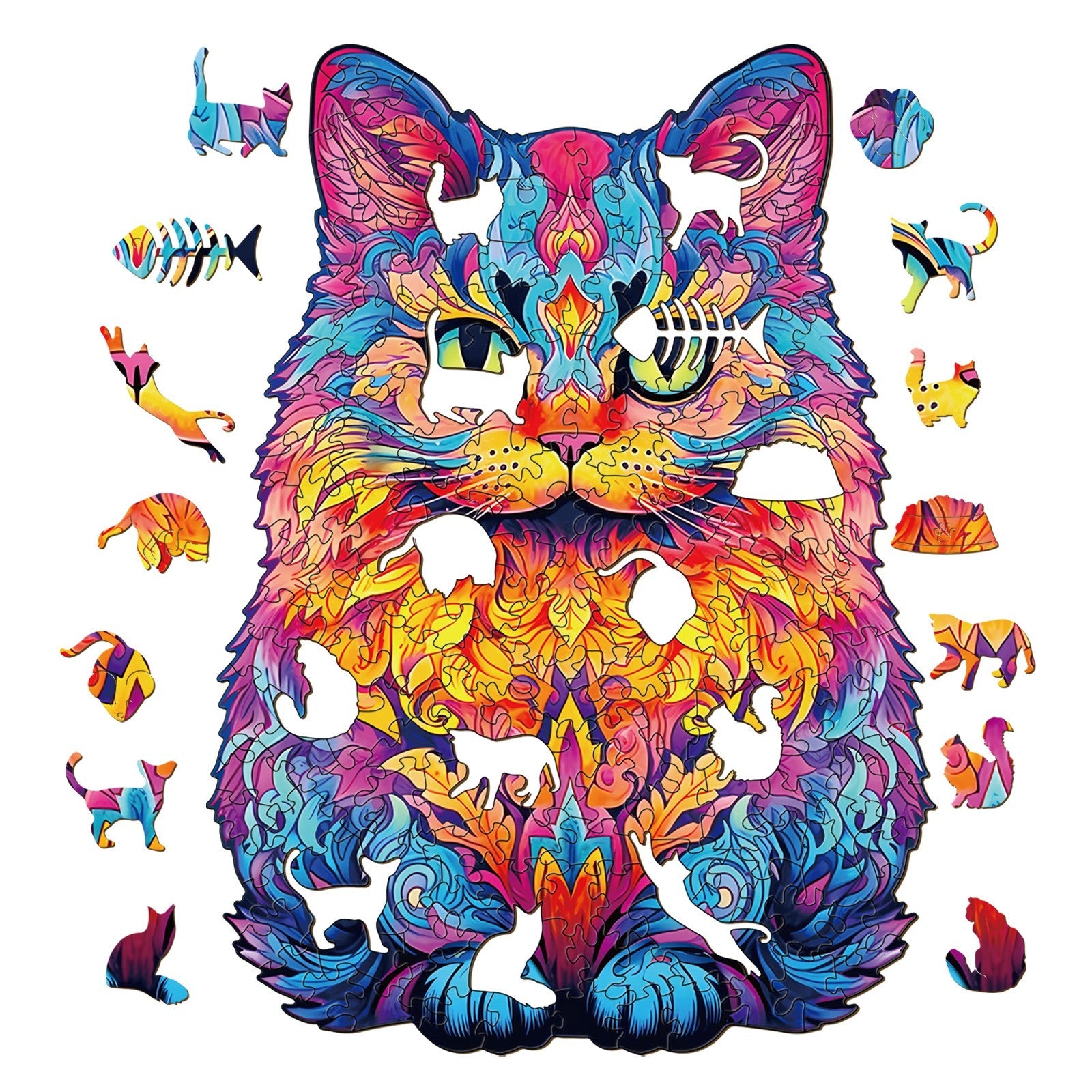 Whimsical Wooden Jigsaw Puzzle-British shorthair
