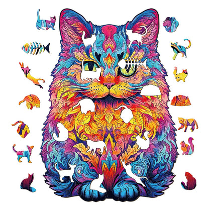 Whimsical Wooden Jigsaw Puzzle-British shorthair