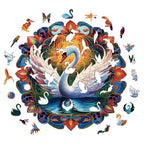 Whimsical Wooden Jigsaw Puzzle-Beautiful Swan 1