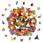 Whimsical Wooden Jigsaw Puzzle- Bee and the flower
