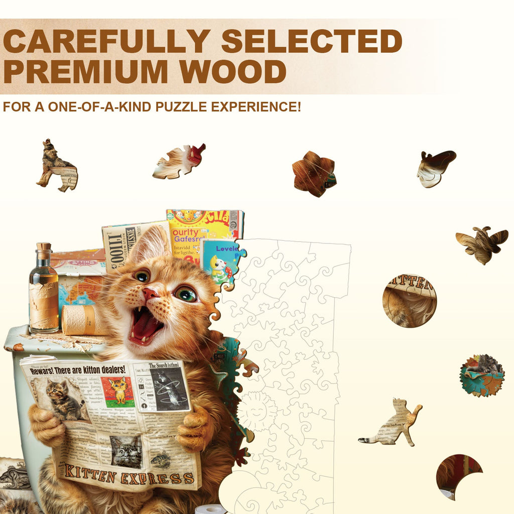 Whimsical Wooden Jigsaw Puzzle- Toilet Times