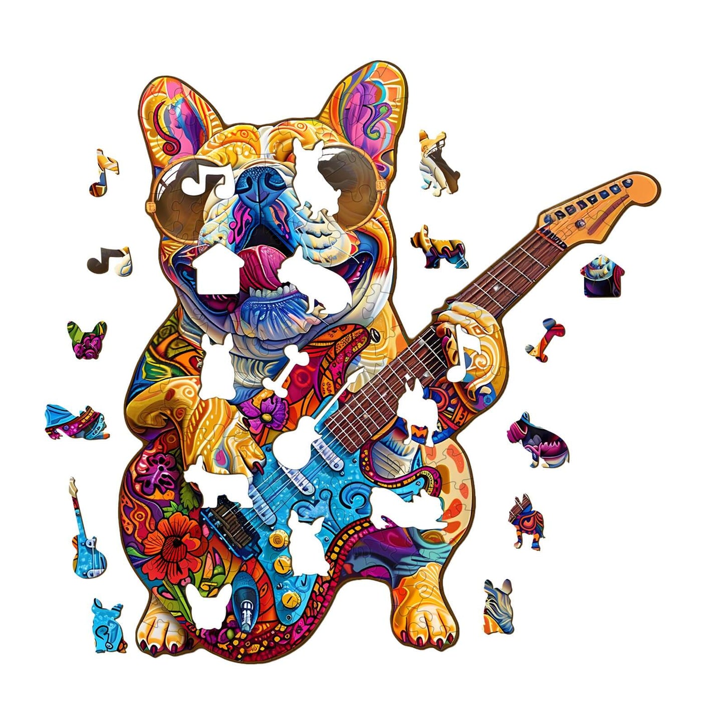 Ausgefallenes Holzpuzzle – Rock Dog