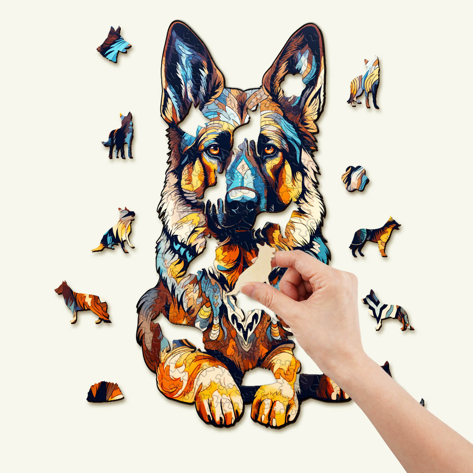 Launiges Holzpuzzle – Deutscher Schäferhund Zweitbild
