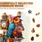 Whimsical Wooden Jigsaw Puzzle- Owl Castle