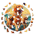 Launiges Holzpuzzle – Strand Golden Family