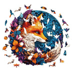 Whimsical Wooden Jigsaw Puzzle-Mysterious Fox