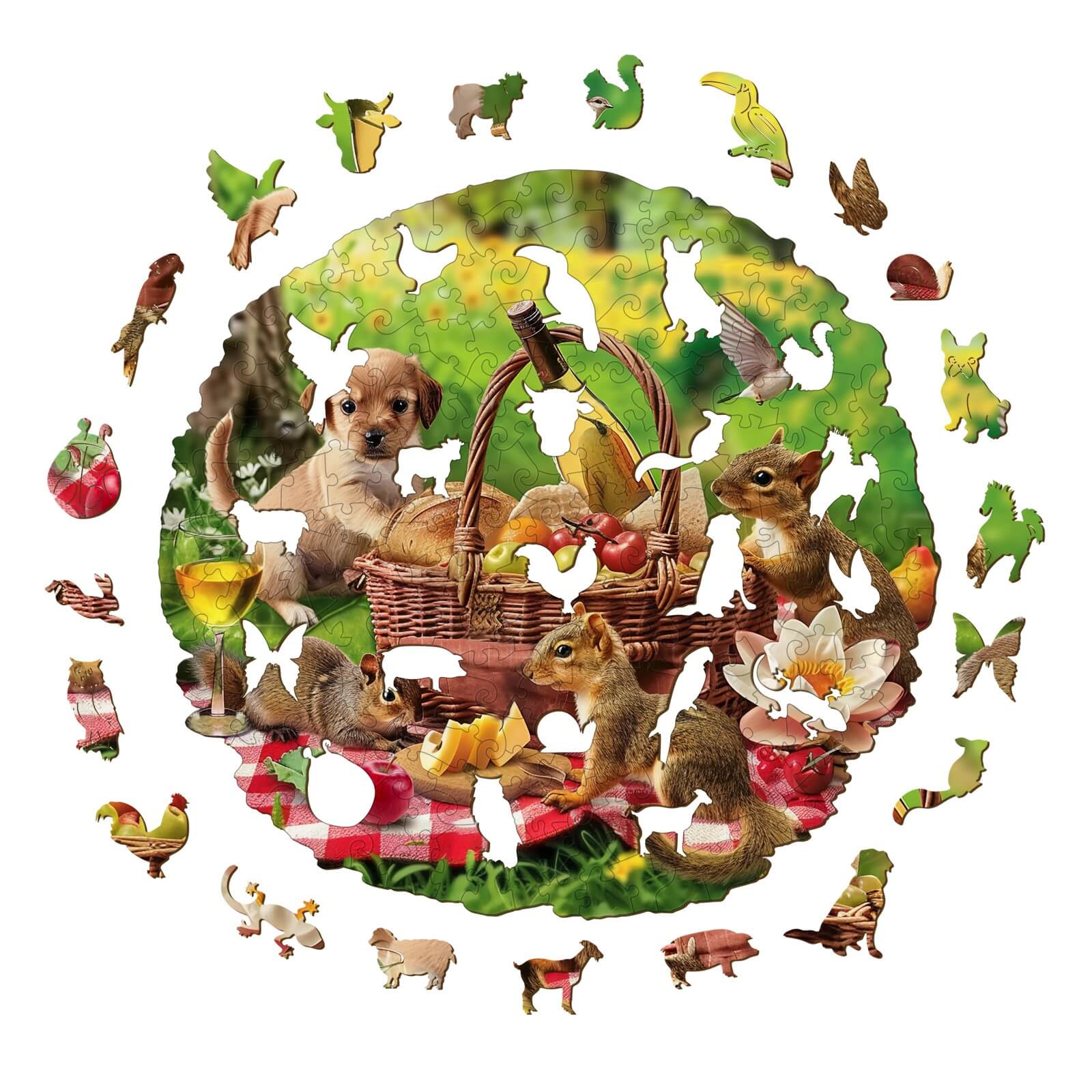 Launiges Holzpuzzle - Tierpicknick Zweitbild