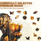 Whimsical Wooden Jigsaw Puzzle-Woodcarving lion