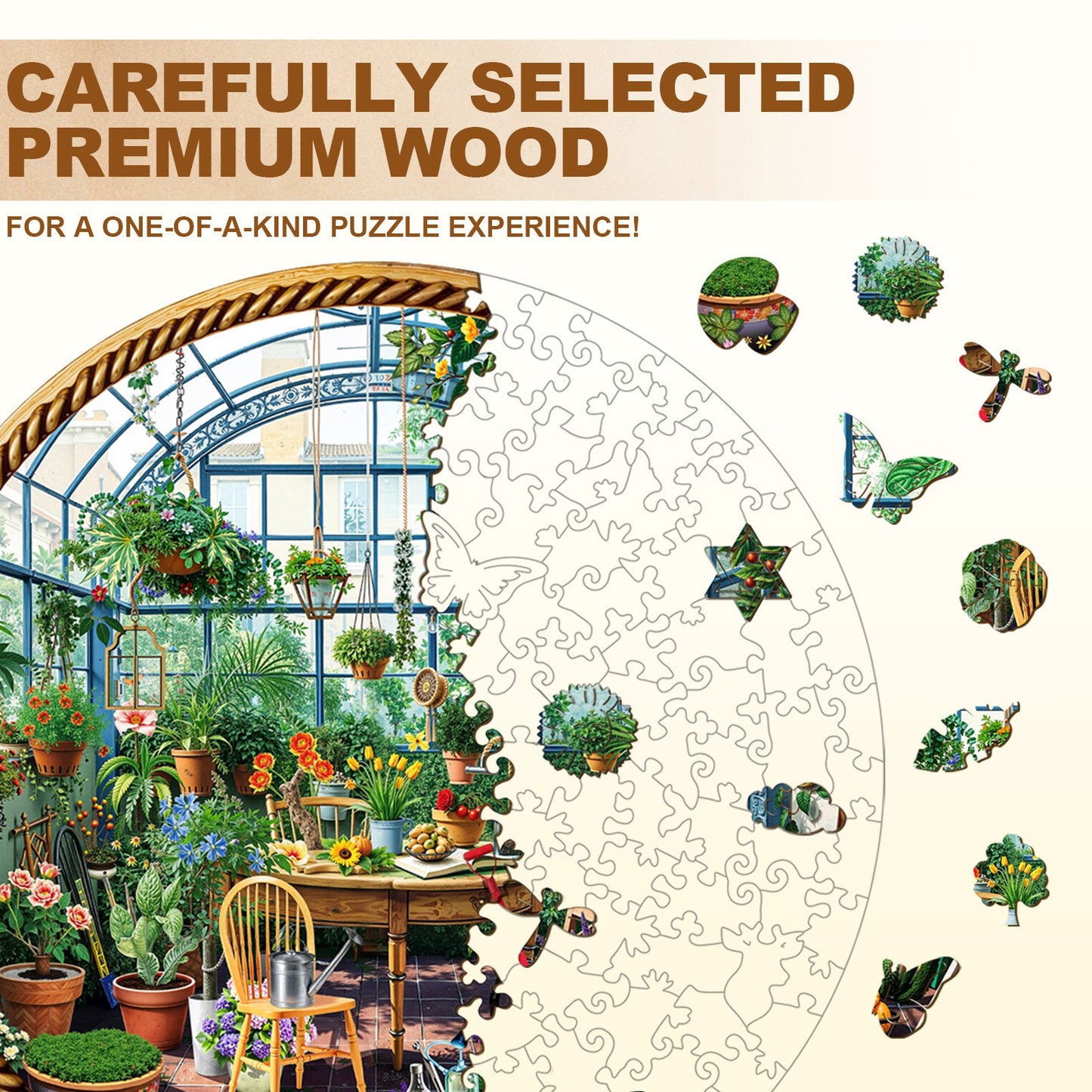 Ausgefallenes Holzpuzzle – Botanischer Garten