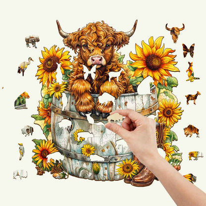 Verspieltes Holzpuzzle – Sonnenblumenweide – 2