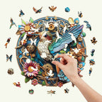 Whimsical Wooden Jigsaw Puzzle- Graceful hummingbird-2