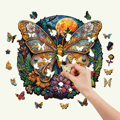 Launiges Holzpuzzle - Antiker Schmetterling-1