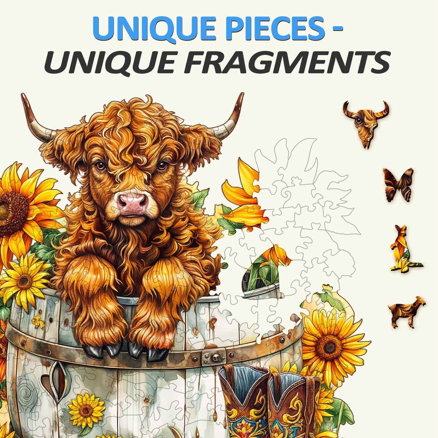 Verspieltes Holzpuzzle – Sonnenblumenweide – 2