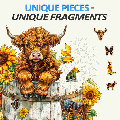 Verspieltes Holzpuzzle – Sonnenblumenweide – 2