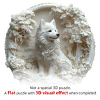 Whimsical Wooden Jigsaw Puzzle - 3d paper Samoyed - pickApuzzle