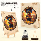 Whimsical Wooden Jigsaw Puzzle - Guardian of the Town - pickApuzzle