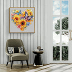 Whimsical Wooden Jigsaw Puzzle- Sunflowers and butterflies