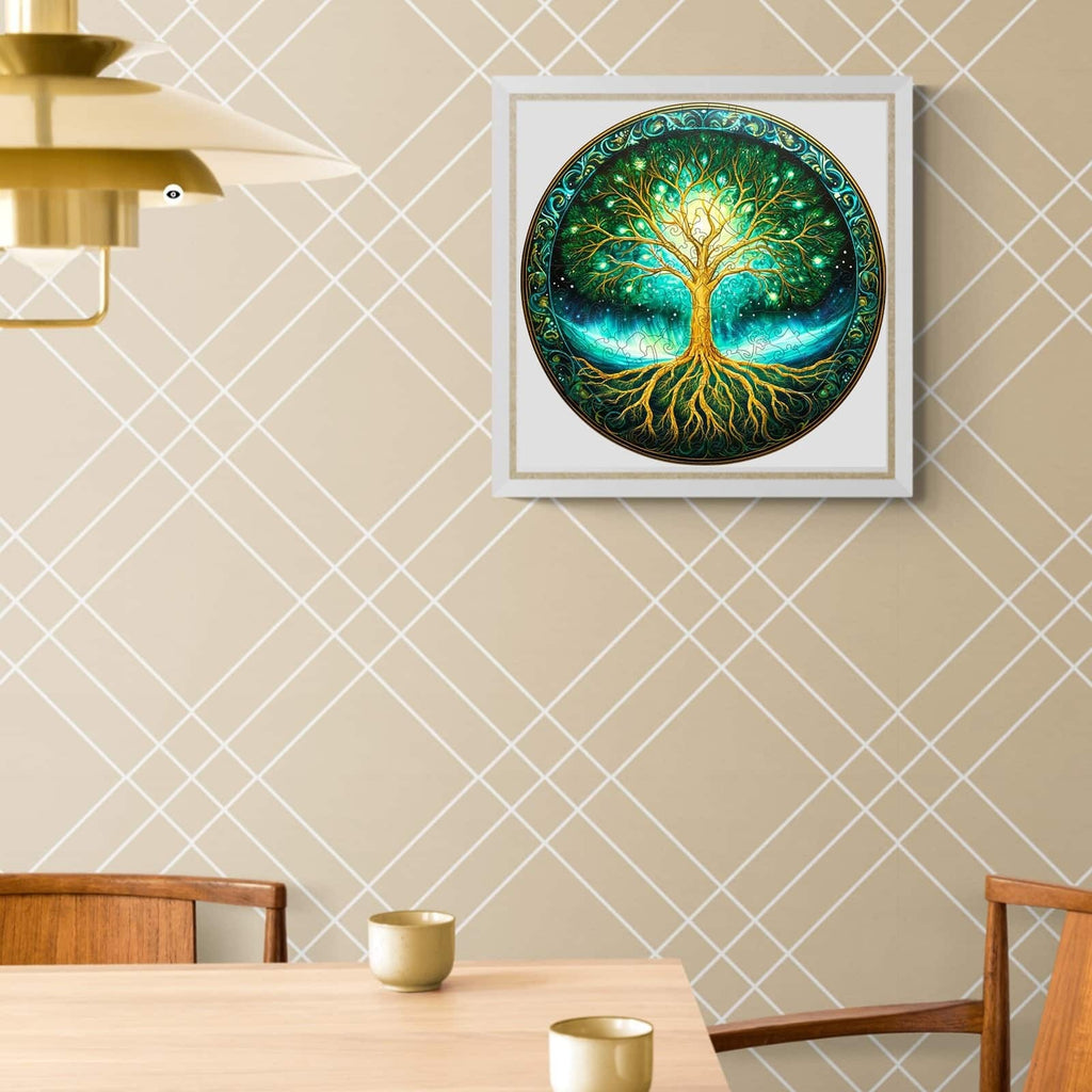 Whimsical Wooden Jigsaw Puzzle- Aurora tree of life