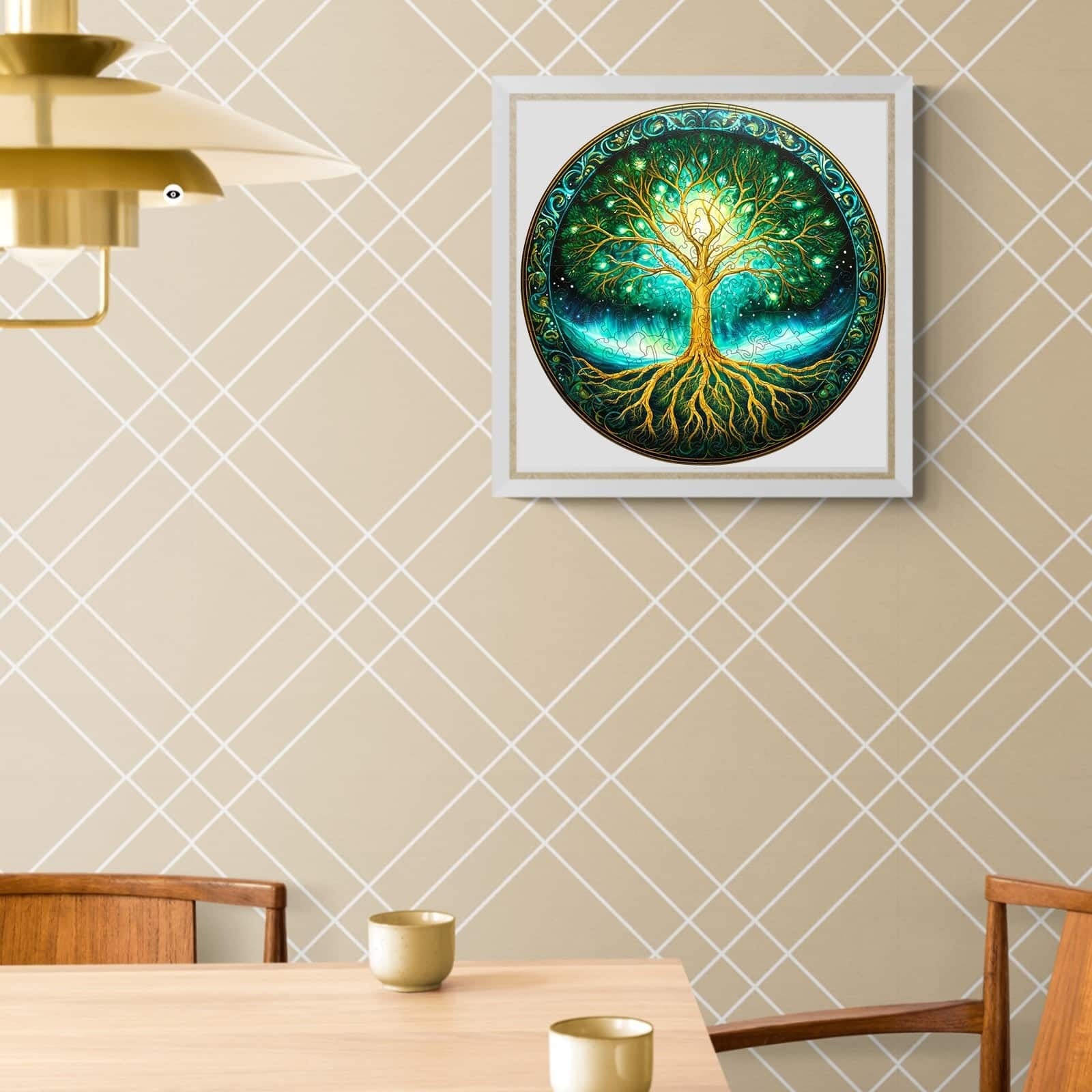 Whimsical Wooden Jigsaw Puzzle- Aurora tree of life