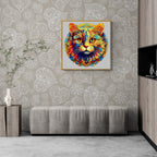 Whimsical Wooden Jigsaw Puzzle- colorful cat