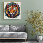 Whimsical Wooden Jigsaw Puzzle- mandala tiger