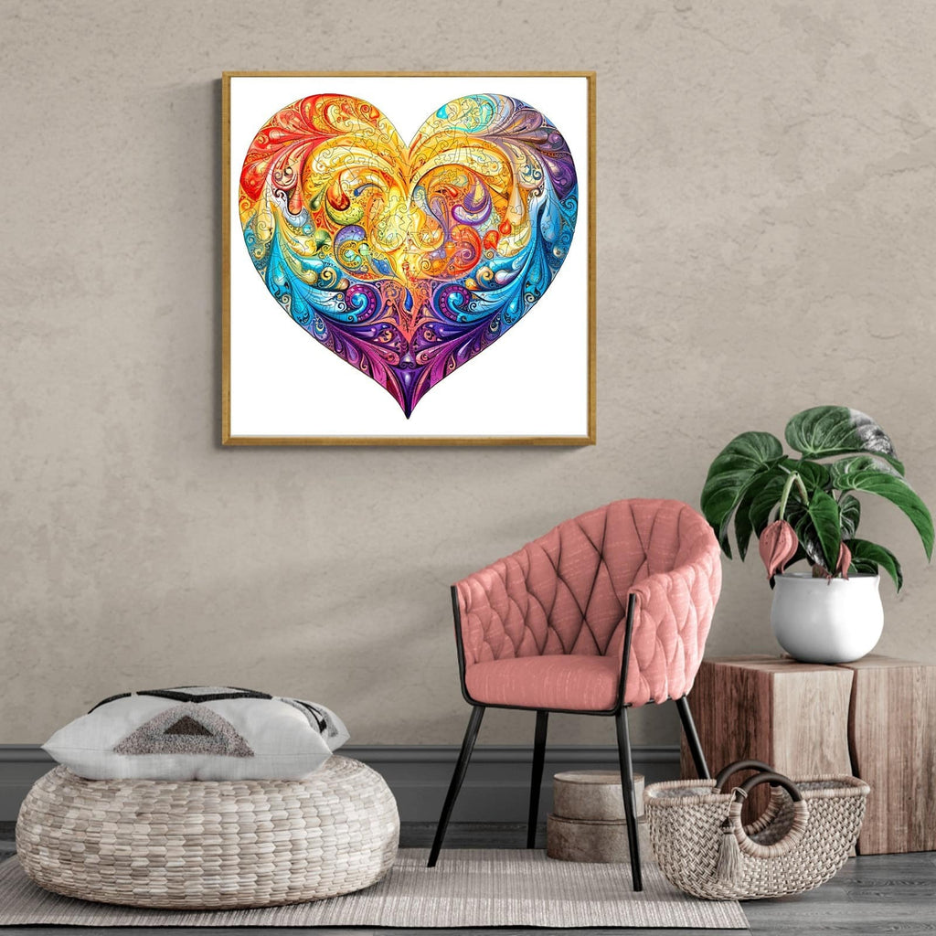 Whimsical Wooden Jigsaw Puzzle- sweet heart