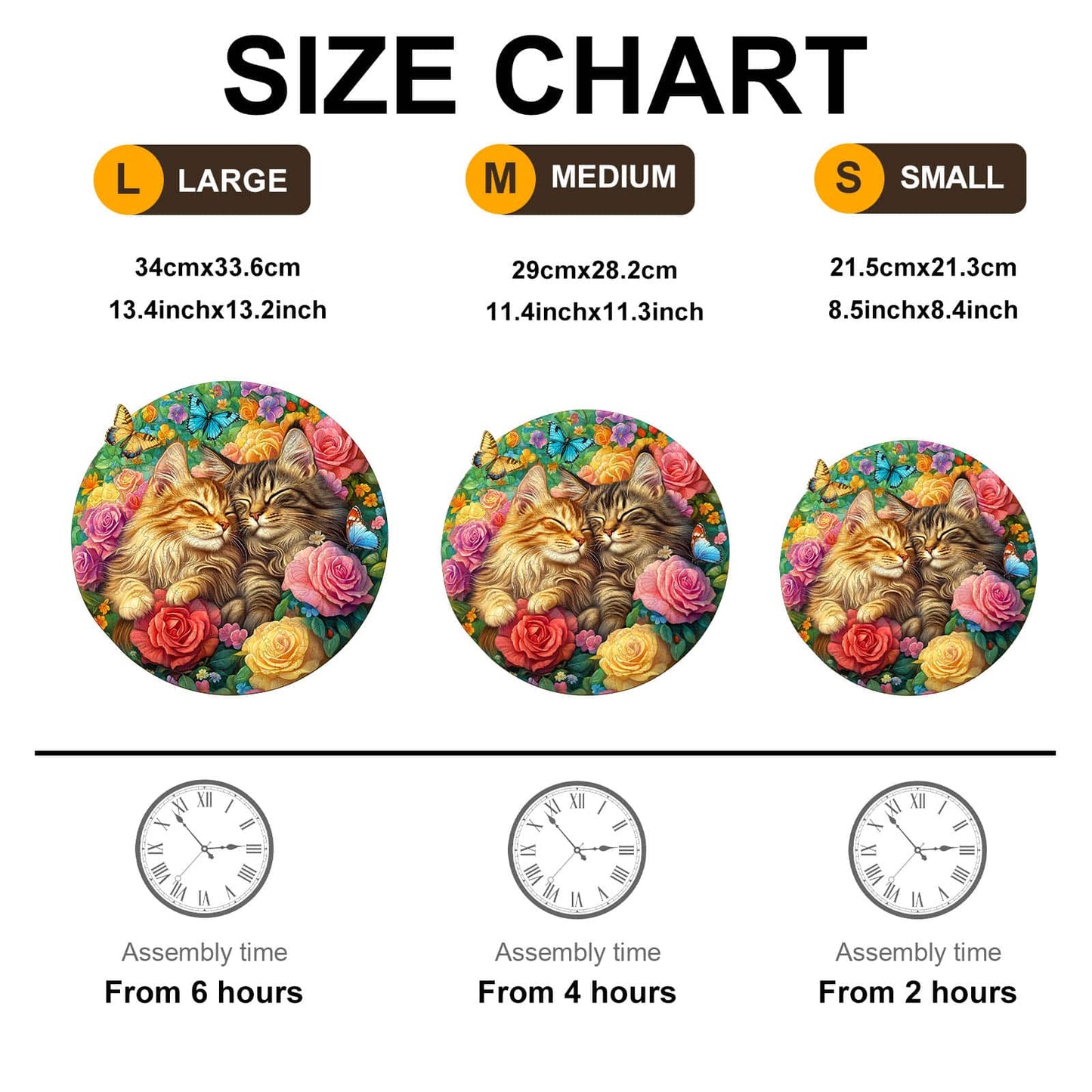 Whimsical Wooden Jigsaw Puzzle - Cats in love - 2 - pickApuzzle