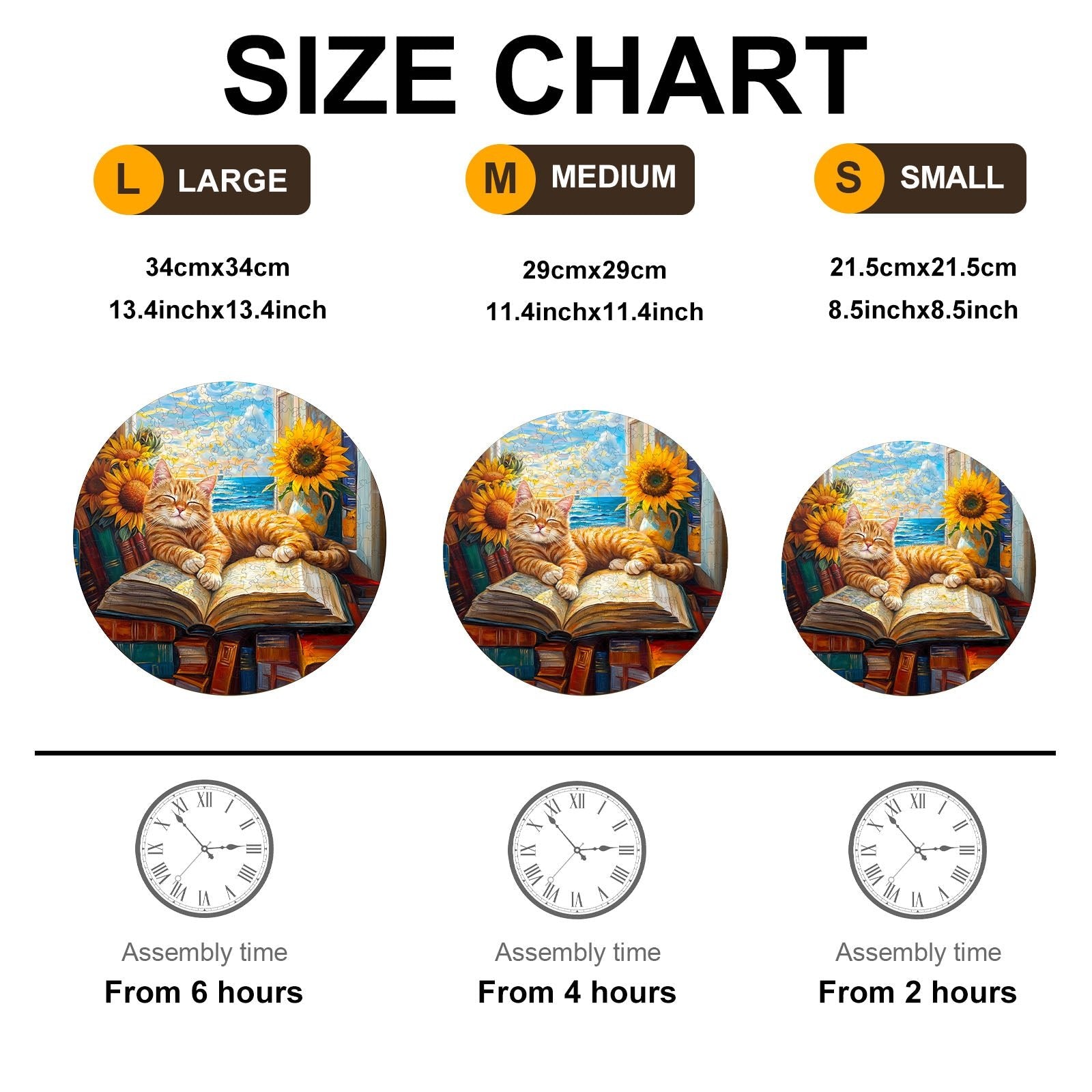 Whimsical Wooden Jigsaw Puzzle - Lazy orange cat - pickApuzzle