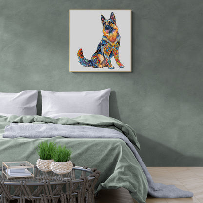 Whimsical Wooden Jigsaw Puzzle - Handsome German Shepherd - pickApuzzle