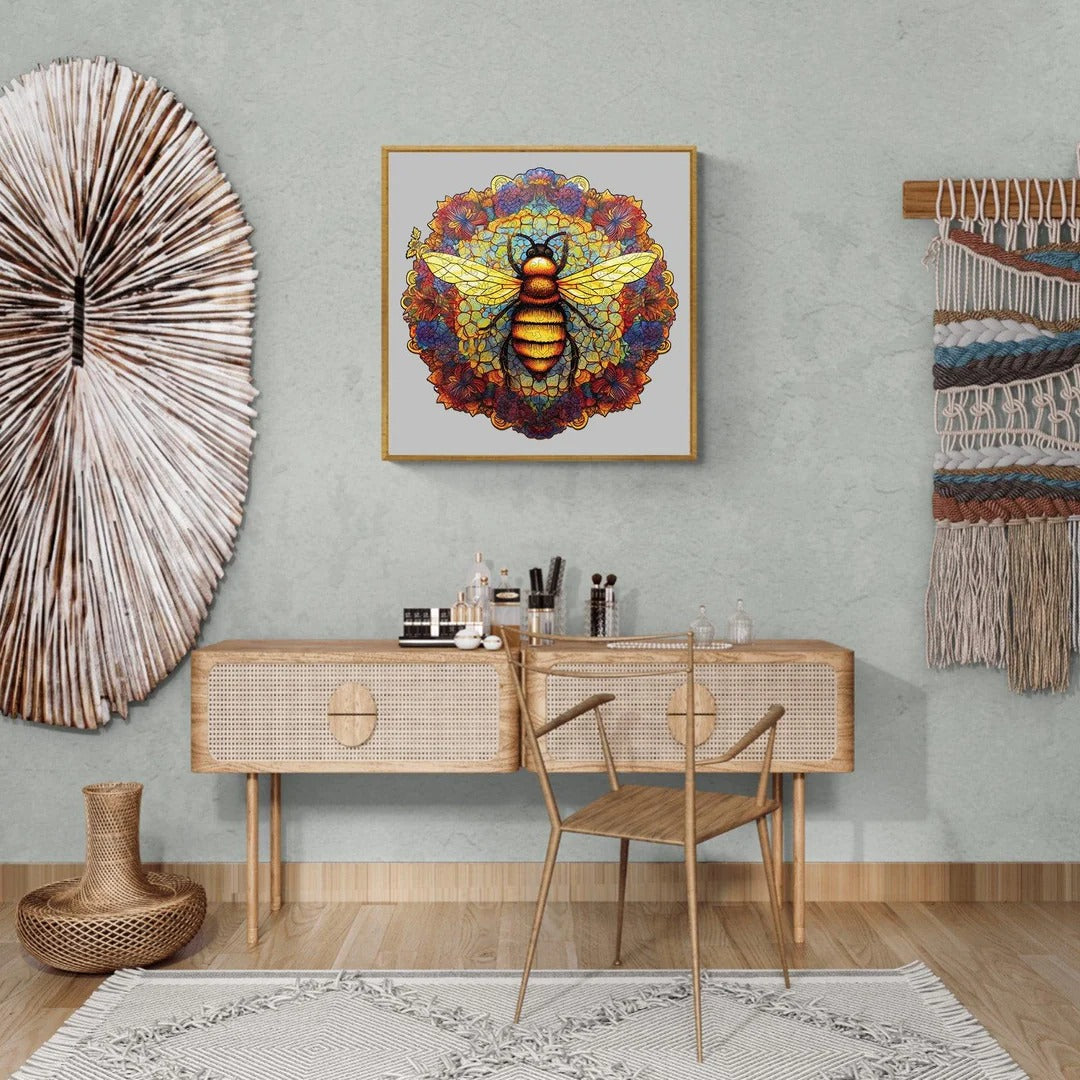 Whimsical Wooden Jigsaw Puzzle- MANDALA BEE