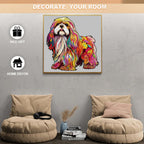 Whimsical Wooden Jigsaw Puzzle- Beautiful shih tzu