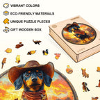 Whimsical Wooden Jigsaw Puzzle - Guardian of the Town - pickApuzzle