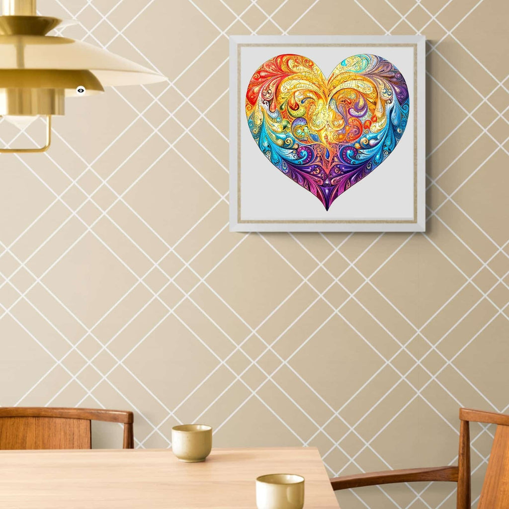 Whimsical Wooden Jigsaw Puzzle- sweet heart