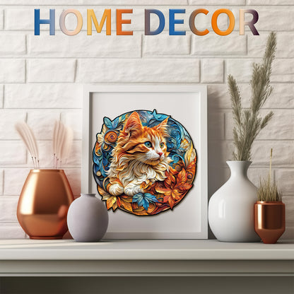 Whimsical Wooden Jigsaw Puzzle - Curious Kitten - pickApuzzle
