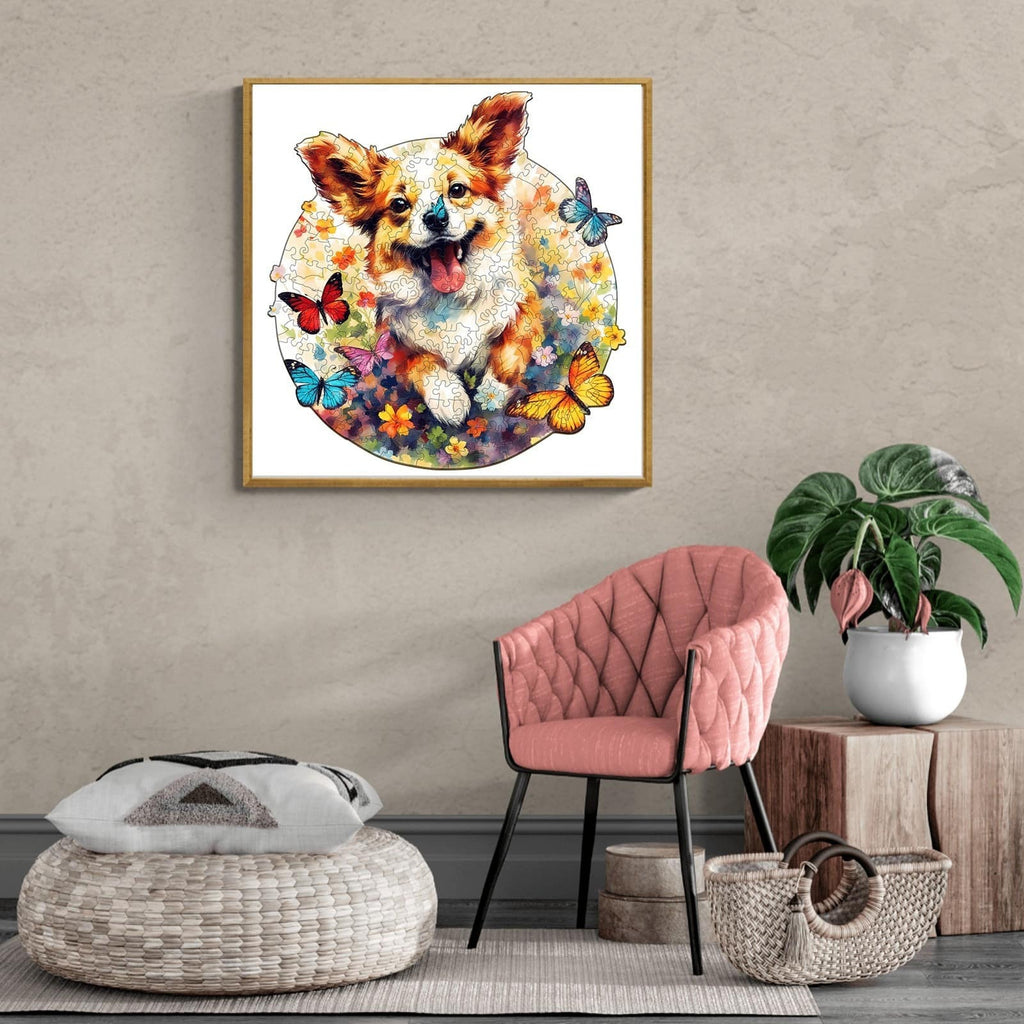 Whimsical Wooden Jigsaw Puzzle- Lovable Puppy