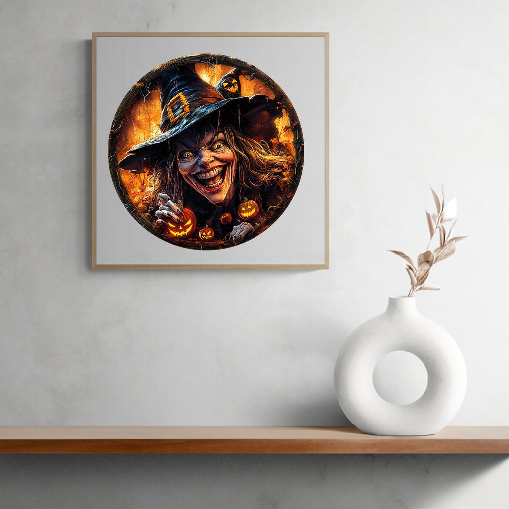 Whimsical Wooden Jigsaw Puzzle- Halloween witch
