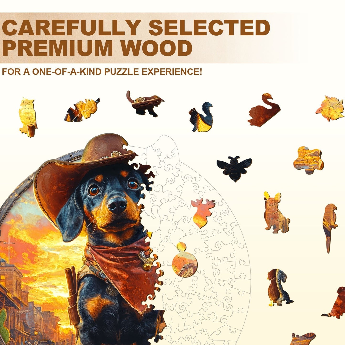 Whimsical Wooden Jigsaw Puzzle - Guardian of the Town - pickApuzzle