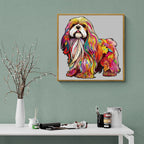 Whimsical Wooden Jigsaw Puzzle- Beautiful shih tzu
