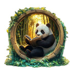 Whimsical Wooden Jigsaw Puzzle- Bamboo Grove Scholar Panda