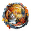 Whimsical Wooden Jigsaw Puzzle- Kitten in autumn