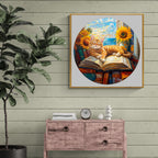 Whimsical Wooden Jigsaw Puzzle - Lazy orange cat - pickApuzzle