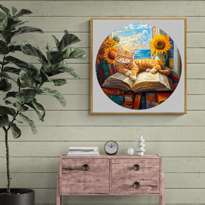 Whimsical Wooden Jigsaw Puzzle - Lazy orange cat - pickApuzzle