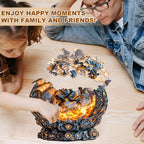 Launiges Holzpuzzle - Magischer Kugel-Feuerdrache